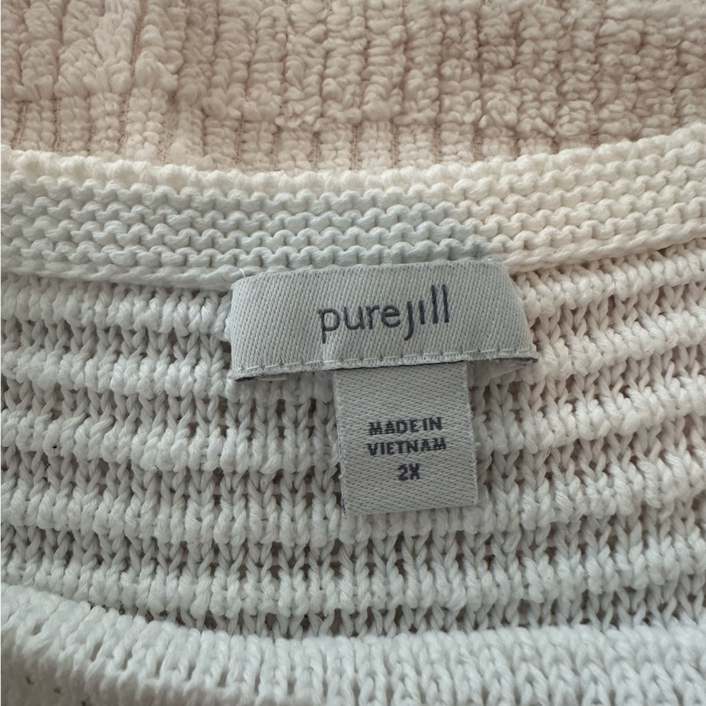 J. Jill Pure Jill Textured Cream Sweater